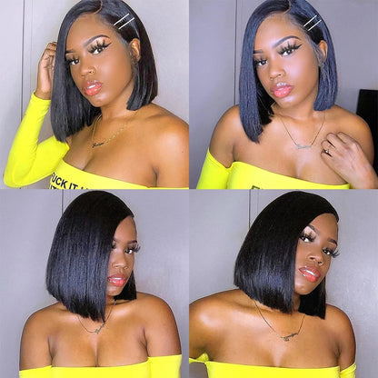 Straight Bundles 100% Human Hair Natural Color Sew In Weaves Short Human Hair Bundles Deal Bob Wig Style Extensiónes De Cabello