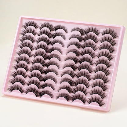 ISEEN 30pairs False Eyelashes 3D False Mink Lashes Cat and Soft Lashes Non-irritant Reusable Suitable for Beginners