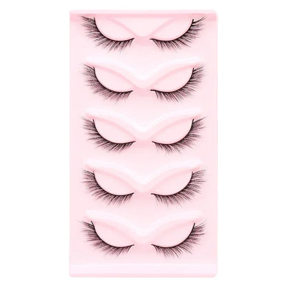 5 Pairs Cat Eye Lashes Faux Mink Eyelashes Natural long Manga Lashes Winged End Eye Elongated Eyelashes Fake Lashes Makeup