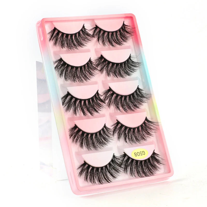 5 Pairs 3d mink eyelashes eyelash extension natural false eyelashes volume dramatic 3d lashes maquillaje mink cilios makeup tool