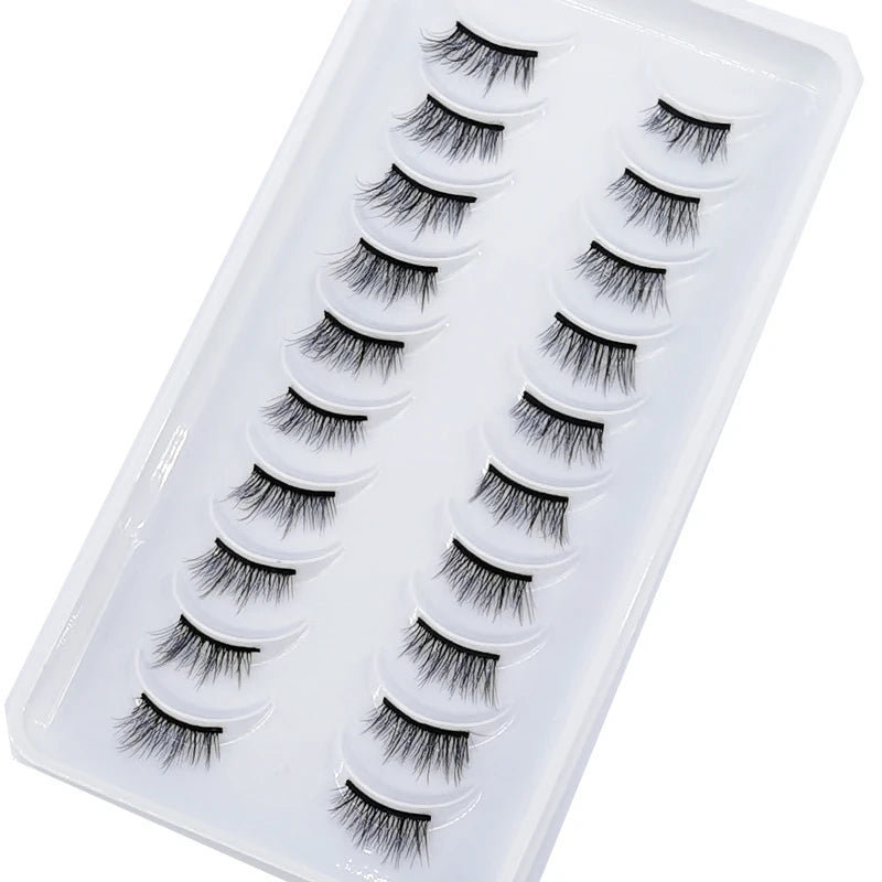 10 Pairs Crisscross Half Eye Lashes Natural False Eyelashes Handmade Faux 3D Mink Lashes Makeup Tools Eyelash Extension