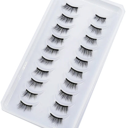 10 Pairs Crisscross Half Eye Lashes Natural False Eyelashes Handmade Faux 3D Mink Lashes Makeup Tools Eyelash Extension