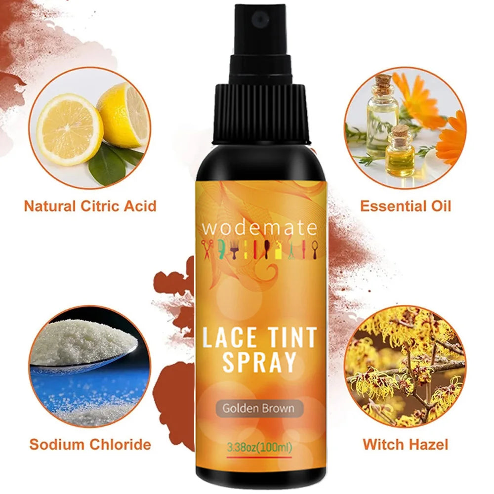 Lace Tint Mousse Easy Tinting Lace Tint Spray For Wigs Quick-Drying and Safe and Convenient Dyed Mousse Foam Sweat Resistant