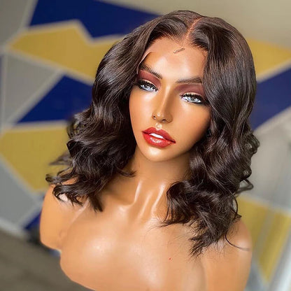 Loose Wave 4x4 Lace Closure Bob Wig Pre Plucked 180 Density Body Wave Short Bob Human Hair Wigs 4x4 Lace Frontal Closure Wig