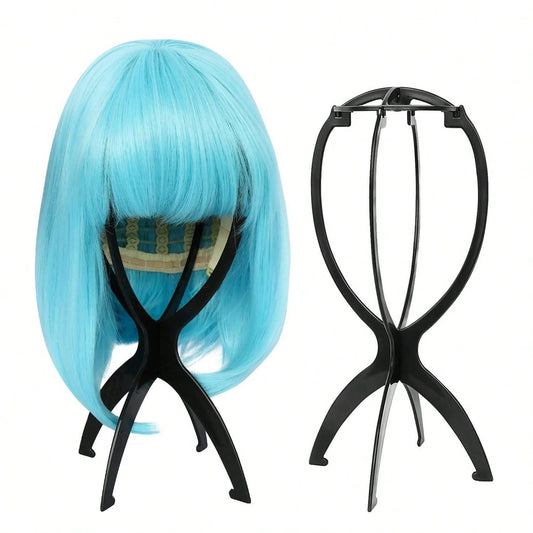 Wig Diaplay Stands Plastic Hat Display Wig Head Holder Mannequin Stand Portable Folding Flexible Plastic Wig Stand