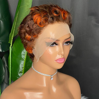 Human Hair Wig Pixie Cut Wig Short Bob Curly Pre Plucked 13x4 Lace Front Wigs Human Hair