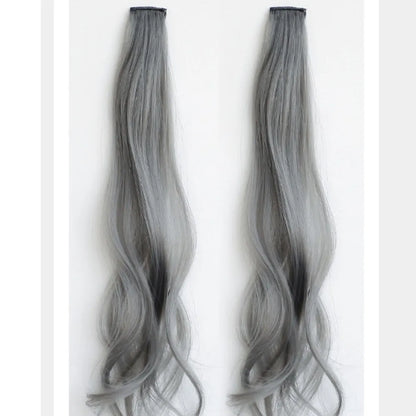 Synthetic Wigs 1 Pair 50Cm Fashion One-piece Slightly Curly Highlights Wig Natural Seamless Hair Accessories