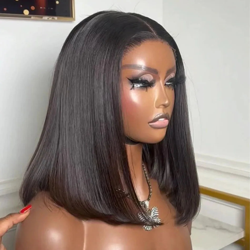 Glueless Wigs 13x4 Short Bob Wigs Bone Straight Lace Front Human Hair Wigs for Women Brazilian HD Transparent Lace Frontal Wigs