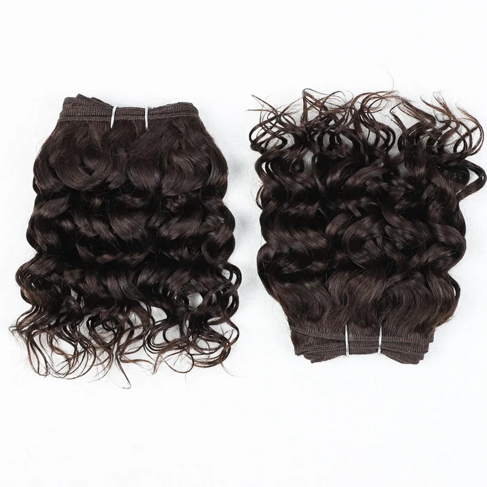 2pcs Short Curly Hair Bundles Brazilian Hair Weave Bundles 100% Human Hair Bundles Hair Extension Human Hair Bundles Short Curly