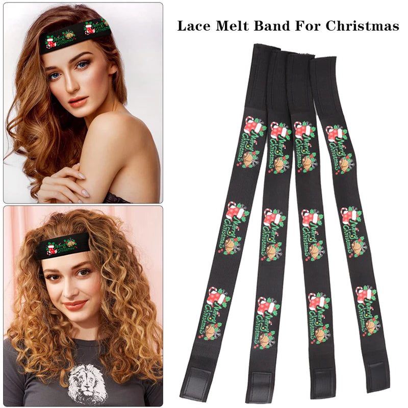 Edge Laying Scarf Elastic Headband For Wigs Lace Frontal 3Pcs Lace Melting Band With 1Pcs Double Side Edge Control Hair Comb