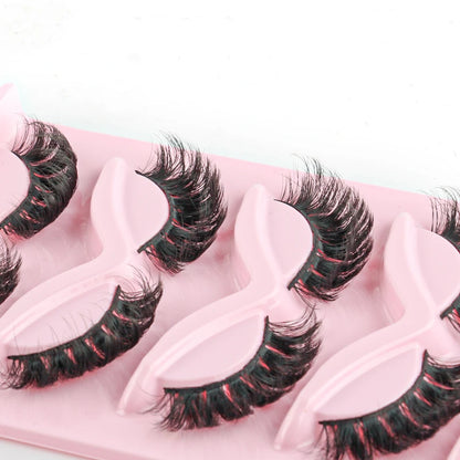 Cat Eye Lash 3/5/10 Pairs Half Lashes Natural Long False Eyelashes Wispy 3D Mink Lashes Volume Faux Cilios Extension Makeup Tool