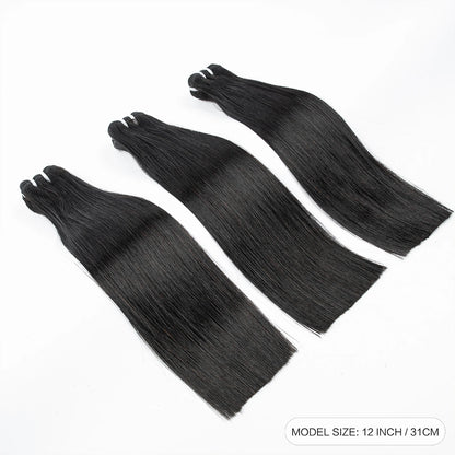 16A Vietnamese Virgin Hair Double Drawn Bone Straight Hair Bundles with 2x6/5x5 HD Lace Closure 100% Raw Human Hair Bundles