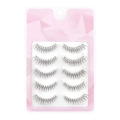 Natural Long Eye Makeup 5Pairs Set Cos False Eyelashes Lash Extension 3D Bunch Japanese Fairy Cosplay 5 Pairs