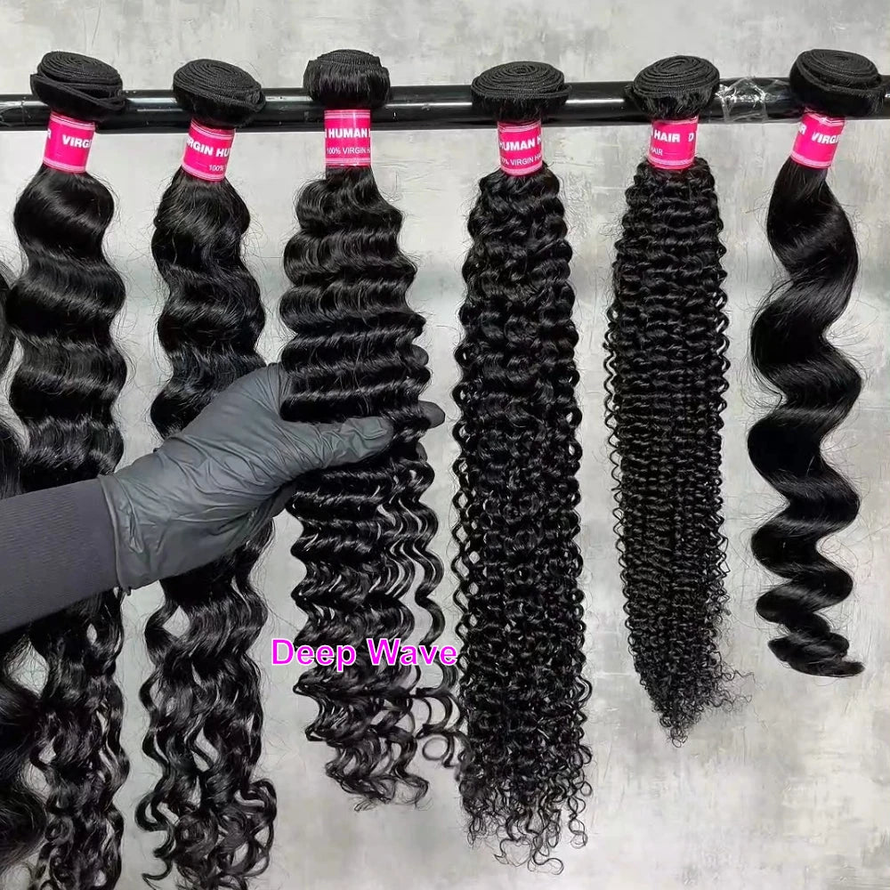 UNICE Hair Deep Wave Human Hair Bundles 1/3/4 PCS Deal 100Gram Per Bundle Human Hair Sew-in Weaves