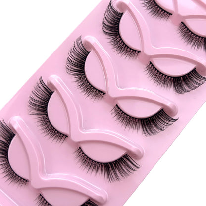 HBZGTLAD Cat Eye Lashes Natural Look Fox False Eyelashes Gorgeous Wispy & Lightweight Faux Mink Lashes for Doll Eye Makeup