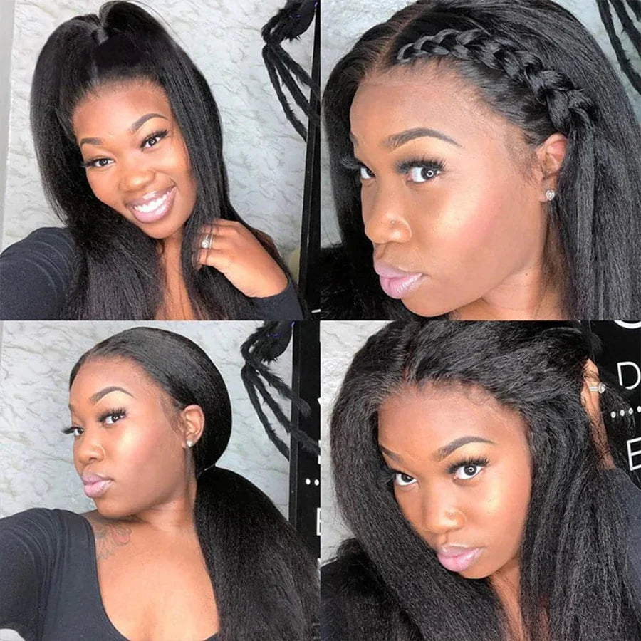 Kinky Straight Hair Bundles 100% Human Hair Extensions for Woman Cheap Yaki Straight Hair 1/3/4 Bundle Deals Natural Hair Weave