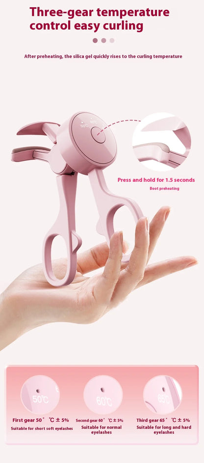 Electric eyelash curler, long-lasting styling, easy and perfect curling all day long, portable electric eyelash curler