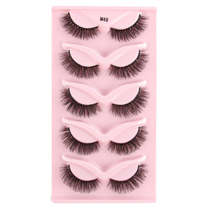 Cat Eye Lash 3/5/10 Pairs Half Lashes Natural Long False Eyelashes Wispy 3D Mink Lashes Volume Faux Cilios Extension Makeup Tool