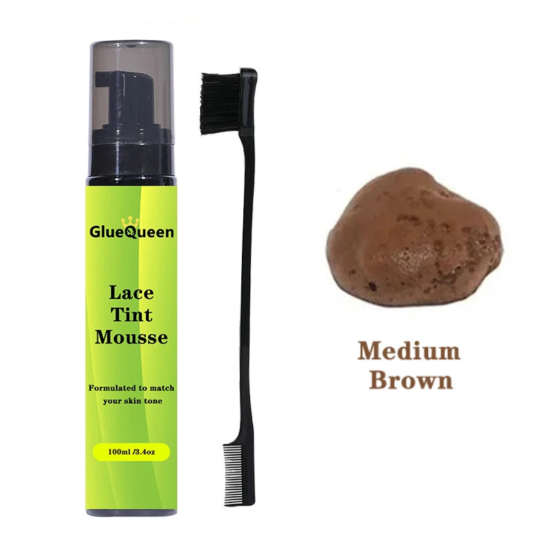 Lace Tint Mousse For Front Wigs 100ml Light / Medium / Dark Melt Lace Dye Skin Tone Tint Foam For Black Women