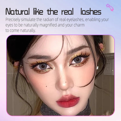 Yelix Manga Lashes With Clear Band Natural Eyelashes Spiky Asiatic Eye Soft Wispy Lashes 2024 Girl Group False Lashes
