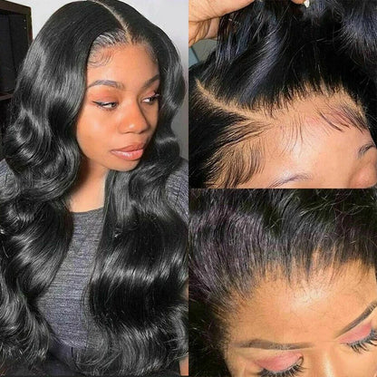 13x6 Lace Full Frontal Wigs Human Hair Body Wave 250% Density Brazilian Virgin Hair Preplucked Transparent Lace 13x4 Frontal Wig