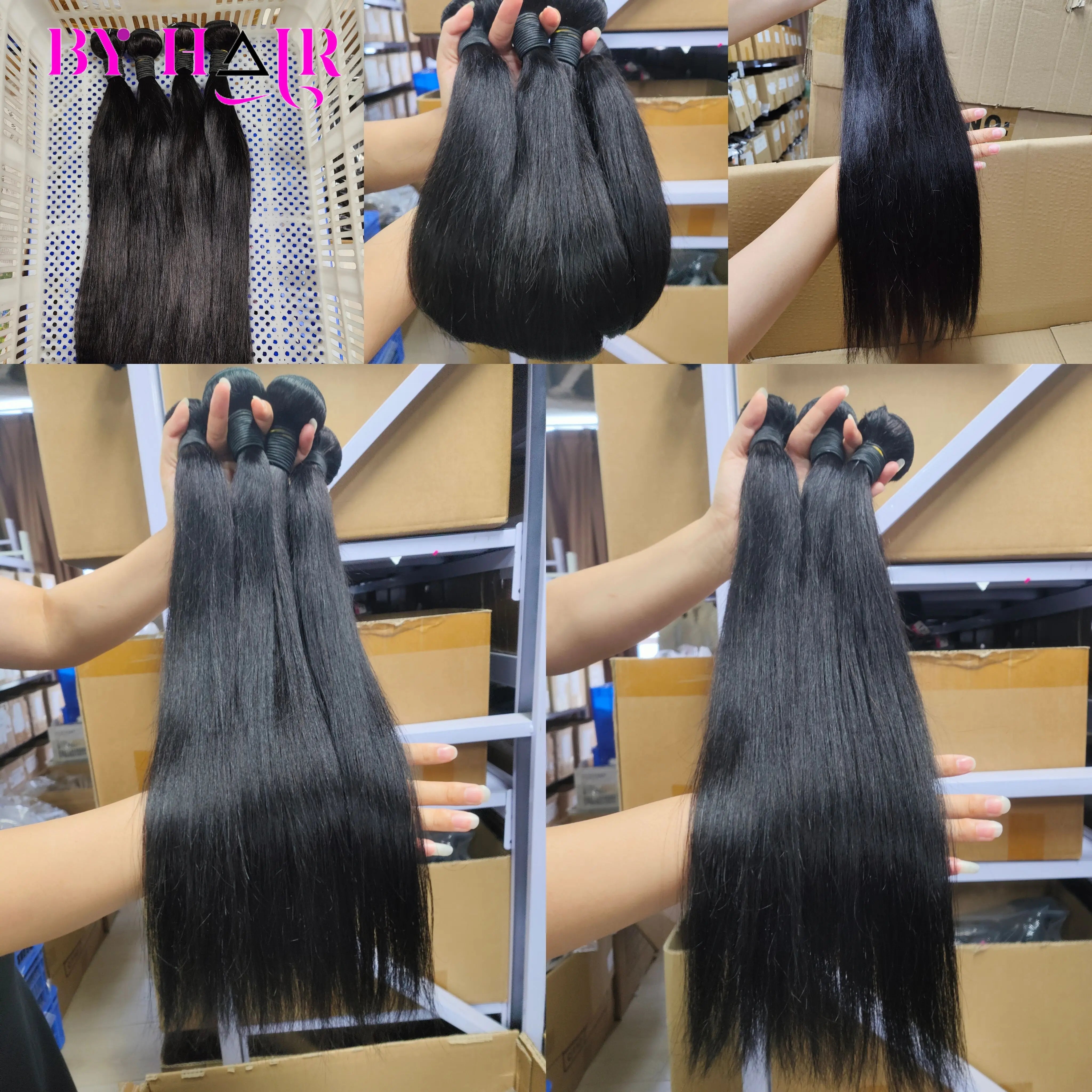 Peruvian Hair Bundles Straight Human Hair Bundles 100% Raw Hair Bundles Remy Hair Extensions For Women Weave 10-40 Inch Tissage