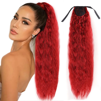 Long Curly Ponytail Extensions Synthetic Horse tails Curly False Tail For Women 32Inch Hairpiece Ponytail Hair Extensions
