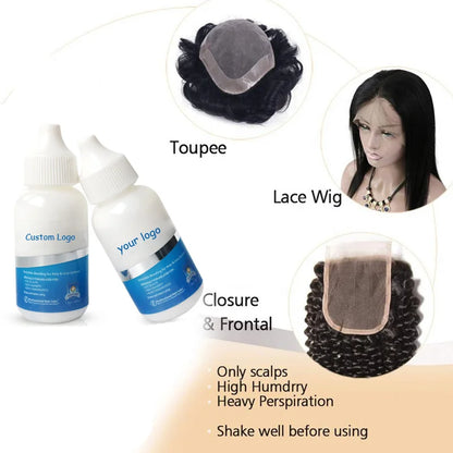 Waterproof Lace Wig Glue 1.3Oz Strong Hold Hair Glue For Hair Systems White Liquid Adhesive Glue For Toupee Durable Weave Glue