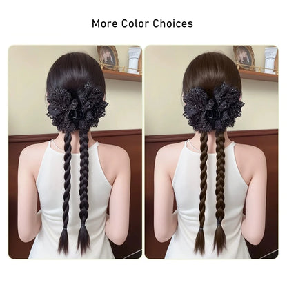 Ponytail Extension Bow Claw Curly Wavy Clip in Hairpiece Ponytail Hair Extensions Long Pony Tail Synthetic for Women Girl Daily
