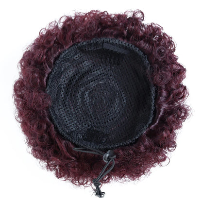 Afro Puff Drawstring Ponytail Human Hair Brazilian Kinky Curly Drawstring Ponytail Afro Puff Bun Chignon Accessories