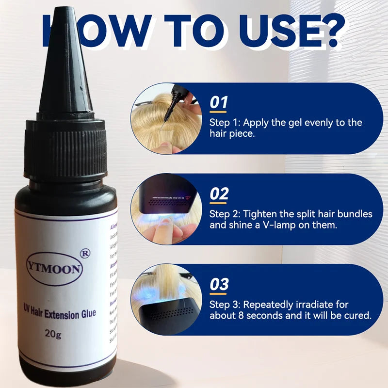 20g UV GLUE for Hair Extension Wig Adhesive Bonding Lasting No Irritant Waterproof oil proof Professional Barbershop accessories