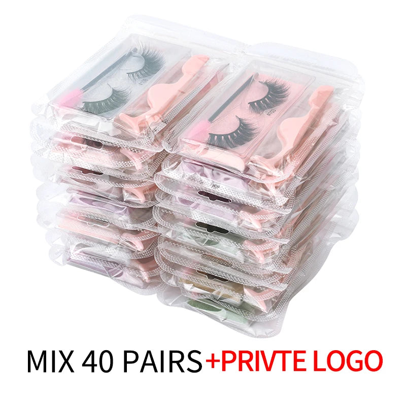 3D Mink Lashes Wholesale Natural Wispy False Eyelashes Makeup Beauty Soft Lashes in Bulk Long Lasting Volume Cilia Mink Eyelash