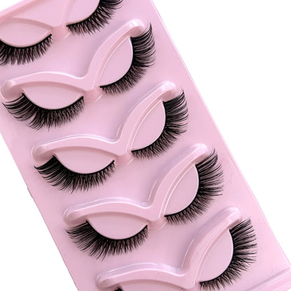 HBZGTLAD Cat Eye Lashes Natural Look Fox False Eyelashes Gorgeous Wispy & Lightweight Faux Mink Lashes for Doll Eye Makeup