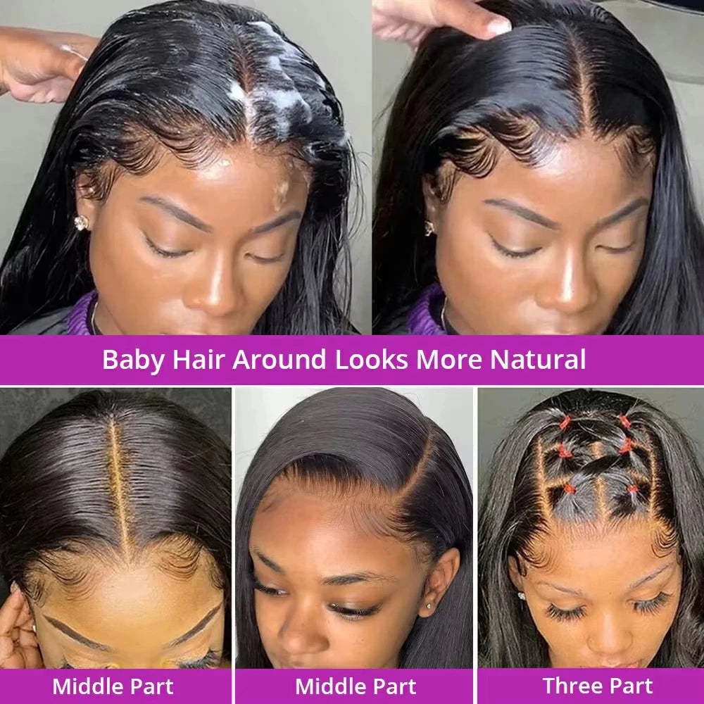 360 Full Lace Wig Human Hair Pre plucked Lace Wig 13x6 Human Hair Wigs 36 inch Bone Straight Lace Frontal Wig For Women
