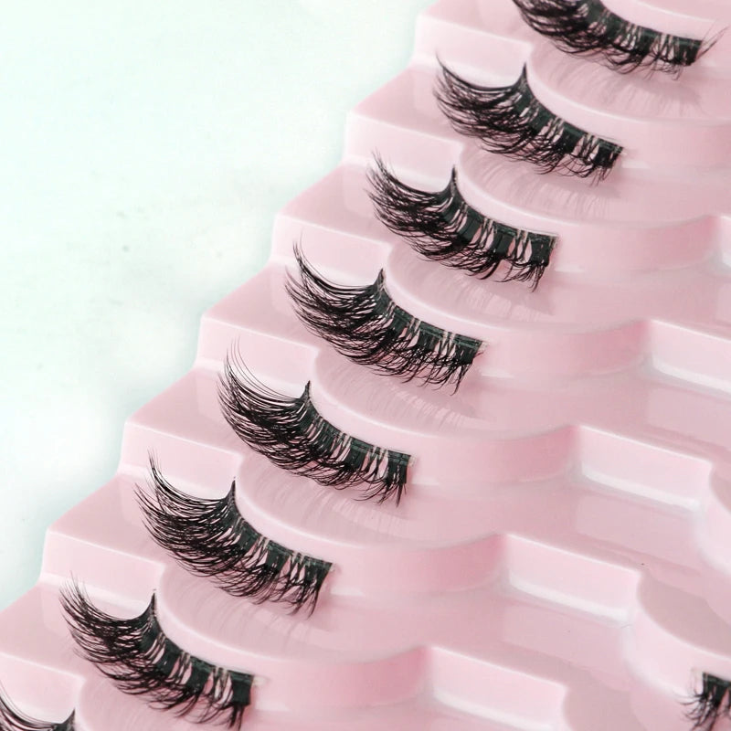 Cat Eye Lash 3/5/10 Pairs Half Lashes Natural Long False Eyelashes Wispy 3D Mink Lashes Volume Faux Cilios Extension Makeup Tool