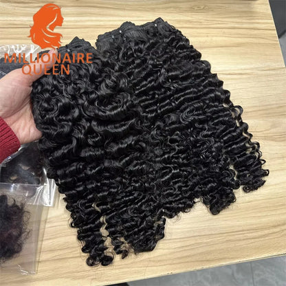 3C4A Burmese Curly Hair Bundles Virgin Human Hair Burmese Vietnamese Raw Human Hair Extensions Wholesale For Full Head 18A