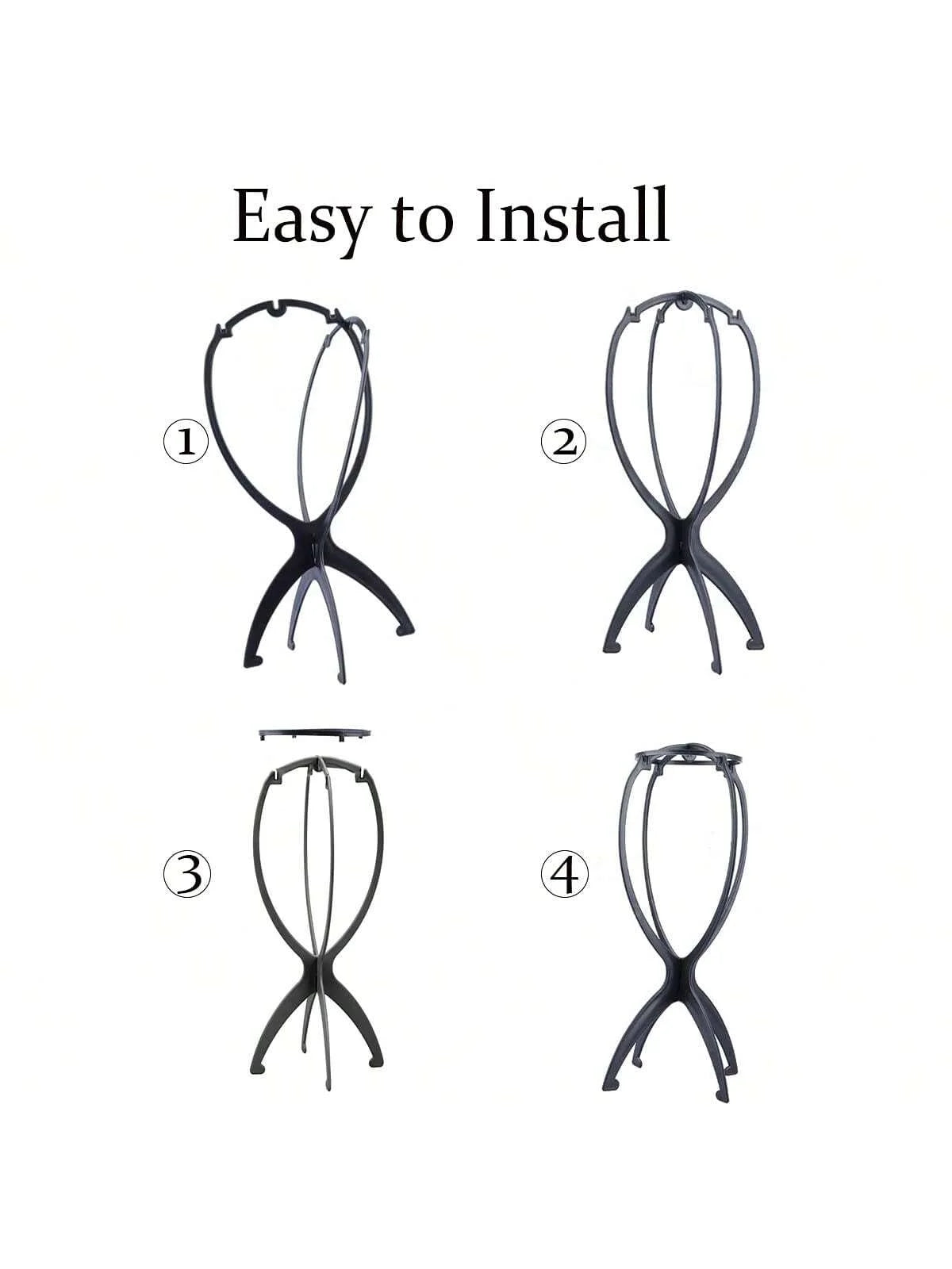 Wig Diaplay Stands Plastic Hat Display Wig Head Holder Mannequin Stand Portable Folding Flexible Plastic Wig Stand