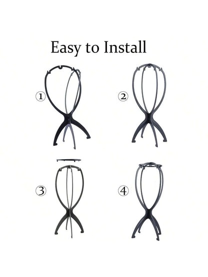 Wig Diaplay Stands Plastic Hat Display Wig Head Holder Mannequin Stand Portable Folding Flexible Plastic Wig Stand
