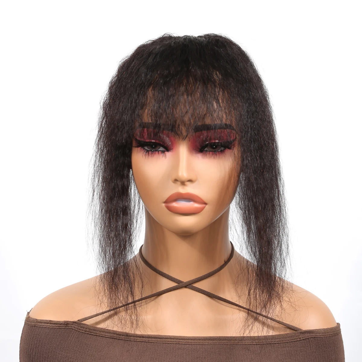 Yaki Straight Human Hair Topper Hair Piece for Thinning Hair or Covering White Hair&Increase Hair Volume,kinky straight hair