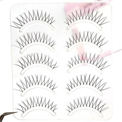 Natural Long Eye Makeup 5Pairs Set Cos False Eyelashes Lash Extension 3D Bunch Japanese Fairy Cosplay 5 Pairs