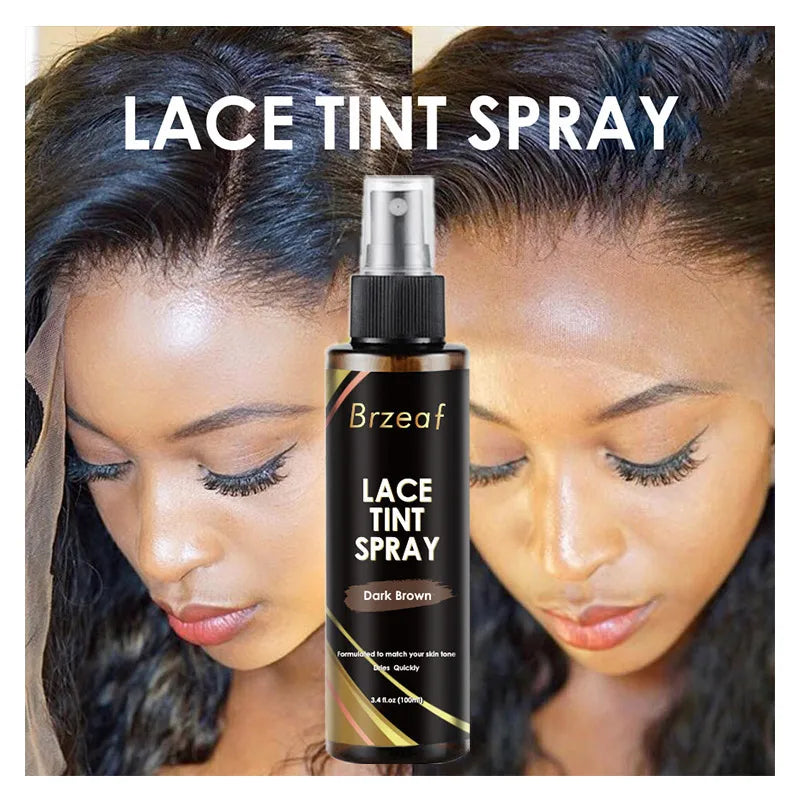 Lace Tint Spray For Lace Wigs Dark Brown Middle Brown Light Brown Lace Tint Spray For Closures, Wigs And Closure Front 100Ml