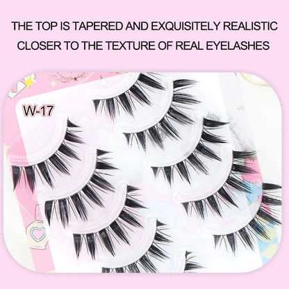 New Doll Lashes Extension Natural Cat Eye False Eyelashes Cosplay Makeup Cross Strip Eye Lashes Handmade Manga Anime Lash