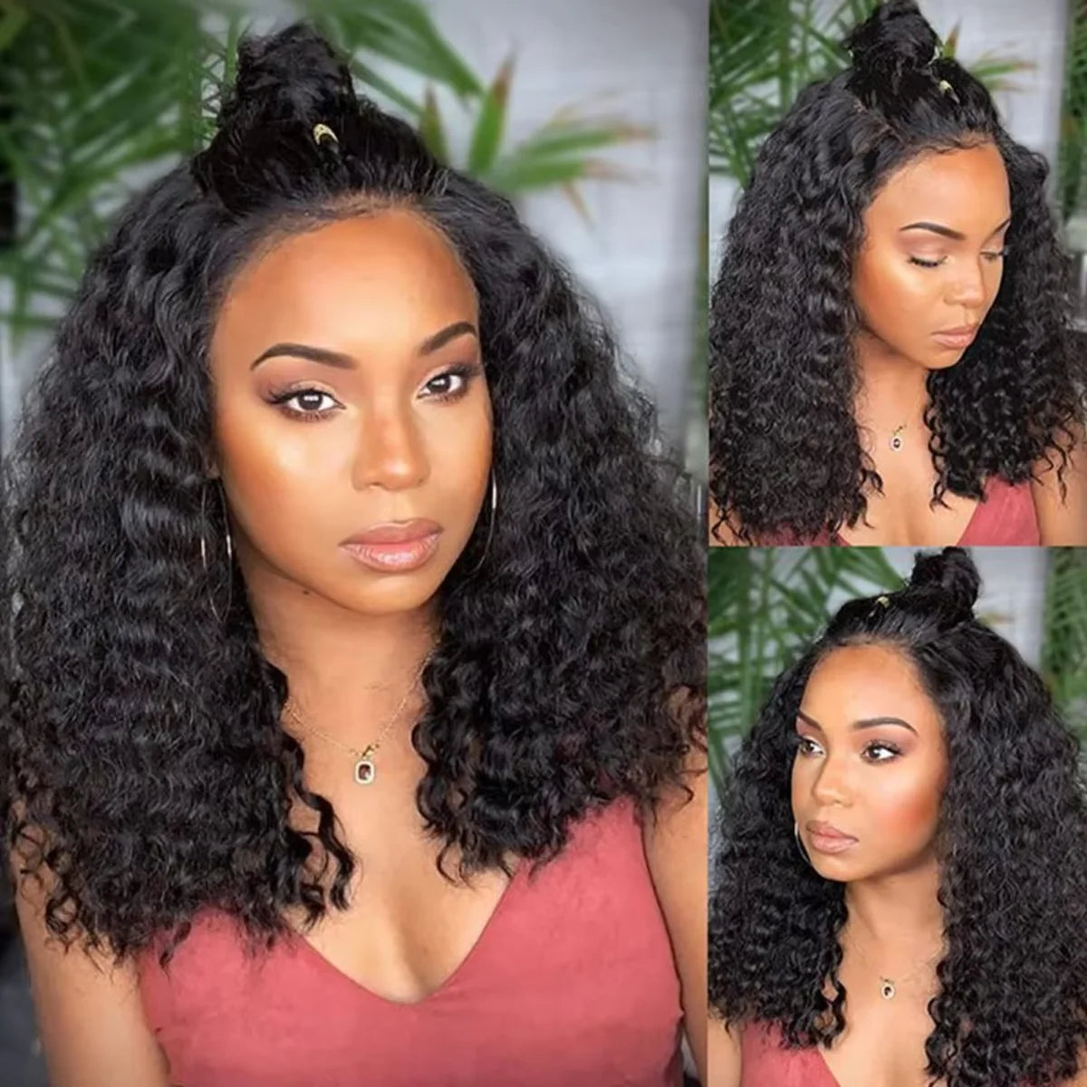 Loose Deep Wave Bob Wigs Human Hair 4x4 13x4 Lace Frontal Wig 220 Density Wig Kinky Curly Short Bob Wig Brazilian Hair For Women