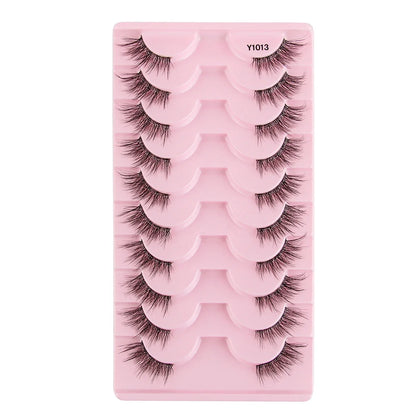 Cat Eye Lash 3/5/10 Pairs Half Lashes Natural Long False Eyelashes Wispy 3D Mink Lashes Volume Faux Cilios Extension Makeup Tool