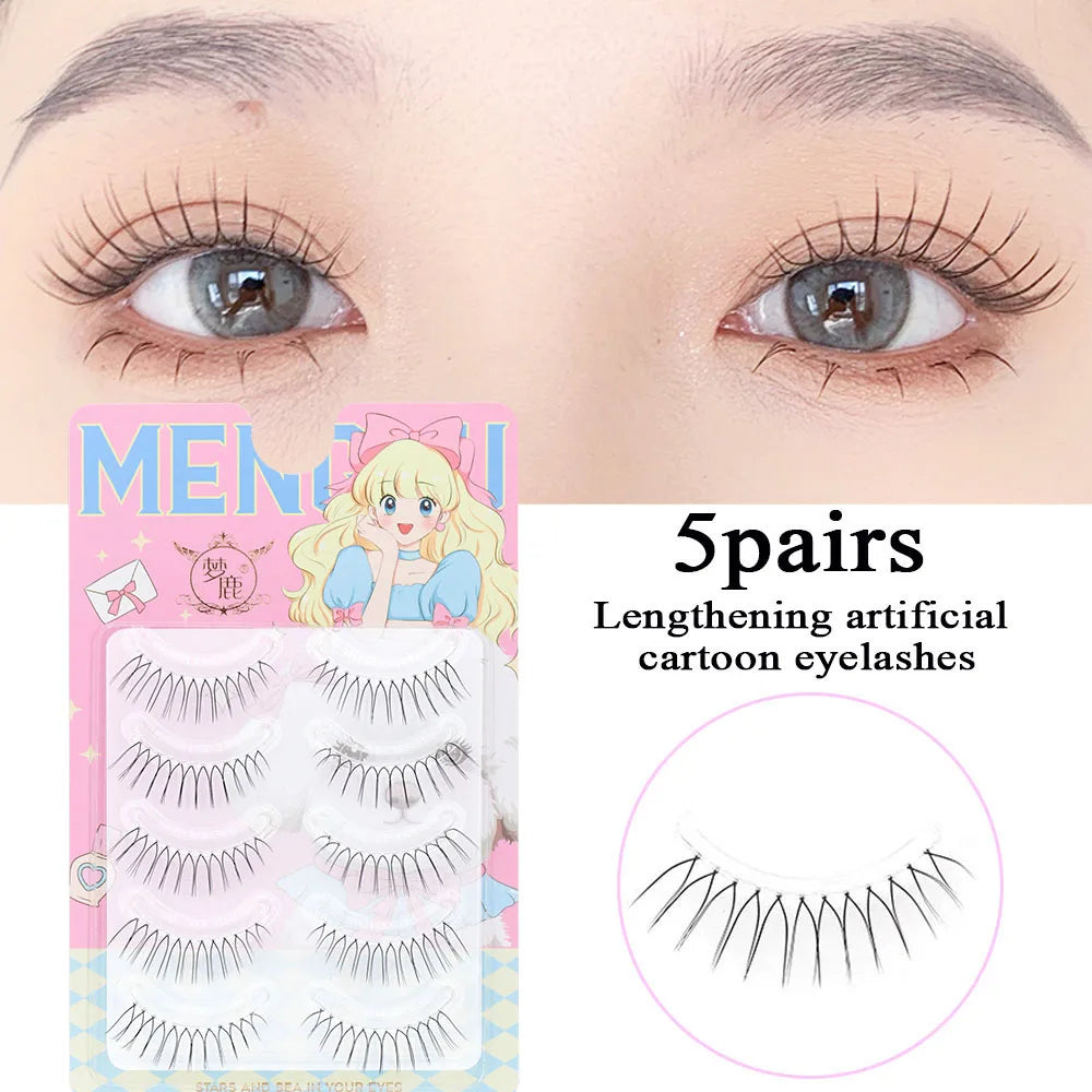14mm Dream Deer False Eyelashes Lash V-shaped Natural Transparent Makeup Tools Lash Clusters Cosplay Cosmetics Fake Eyelashes