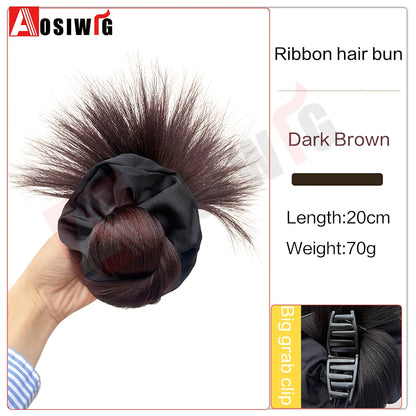 synthetic Half-tie Hair Claw Feather Shuttlecock Head Lazy Meatball Head Crab Clip Wig Catch Clip High Ponytail Hair Accessories