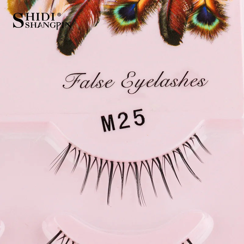 Manga Lashes 5 Pairs Anime Cosplay Faux Mink Lashes Korean Natural short Full Strip Lashes Clear Band Soft Eyelashes Extension