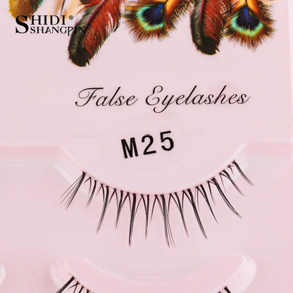 Manga Lashes 5 Pairs Anime Cosplay Faux Mink Lashes Korean Natural short Full Strip Lashes Clear Band Soft Eyelashes Extension