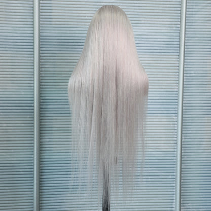 13x6 Straight Lace Front Wig Silver Grey Lace Front Wigs Human Hair Pre Plucked Brazilian Transparent 13x4 Lace Frontal Wig 200%