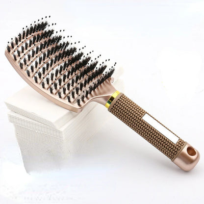 Hairbrush Bristle&Nylon Women Wet Curly Detangle Hair Brush Hair Brushes Scalp Massage Comb for Salon Hairdressing Styling Tools